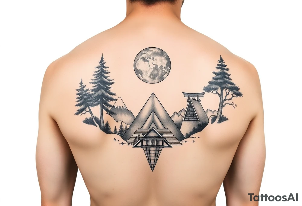 I’m an introverted deep thinker who’s really into the universe, black holes, and space stuff, and I like Japanese temples, shrines, and kanji. I also love forests, rain, and cool symbols like pyramids, sacred geometry, hidden scenes, and Greek-inspired things like statue heads and columns that mix nature, culture, and cosmic vibes. Darkskin forearm tattoo idea
