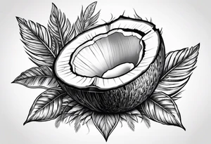 coconut split open tattoo idea