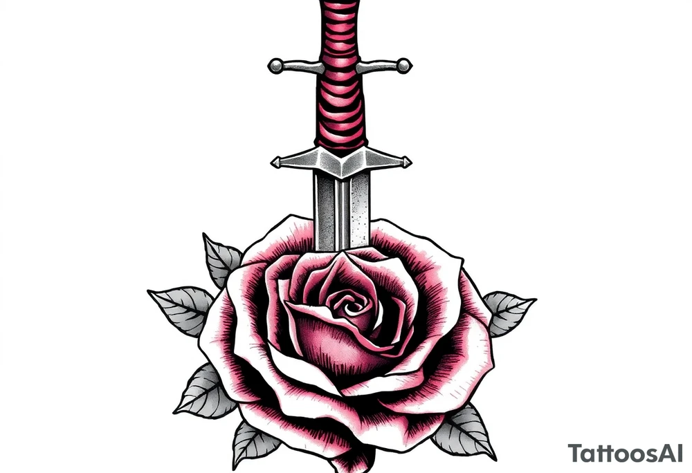 sword through a rose tattoo idea