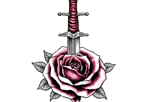 sword through a rose tattoo idea