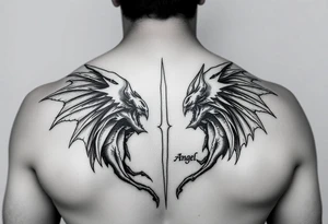 Ángel vs demons tattoo idea