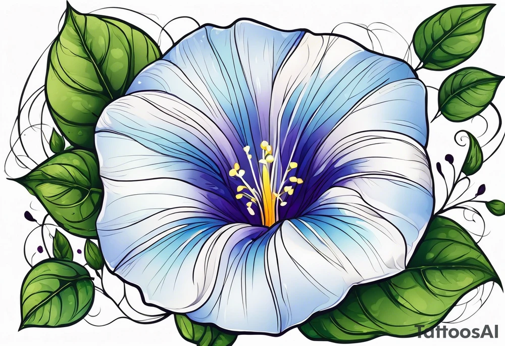 morning glory with September birth stone zodiac march birth flower tattoo idea