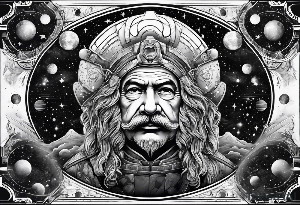 spartan, outer space, einstein, sleeve tattoo idea