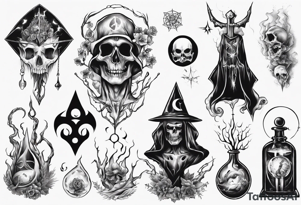 wicth necromancer tattoo idea