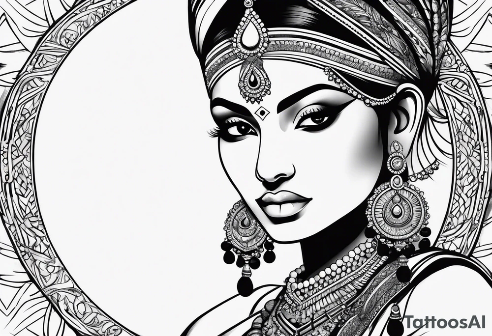 Indian Woman, Simplicity tattoo idea