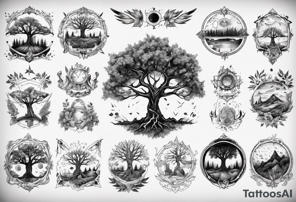 POV under a tree tattoo idea