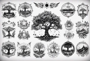 POV under a tree tattoo idea