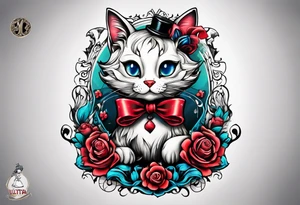 alice in wonderland cat tattoo idea