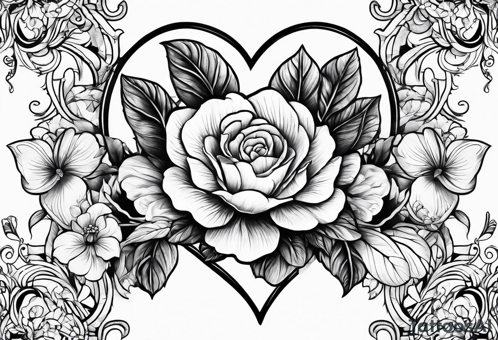 Primrose with heart tattoo idea