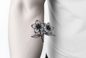 Two simple flowers together leafs on outside no stem tattoo idea