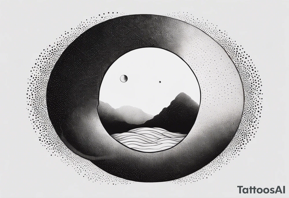Simple Black hole event horizon tattoo idea