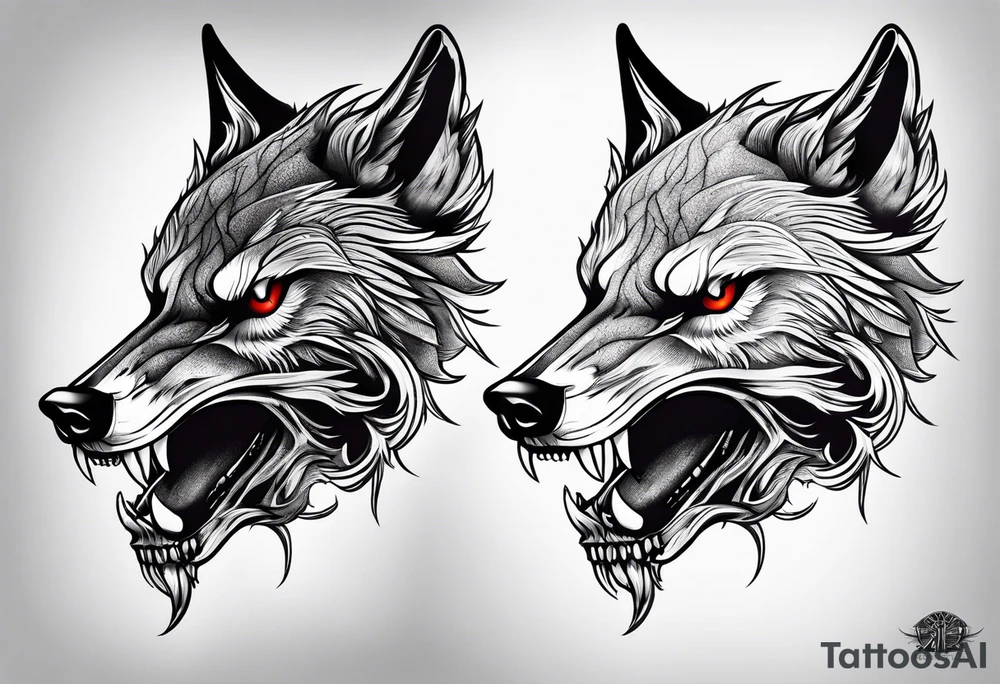Wolf skull tattoo idea