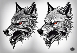 Wolf skull tattoo idea