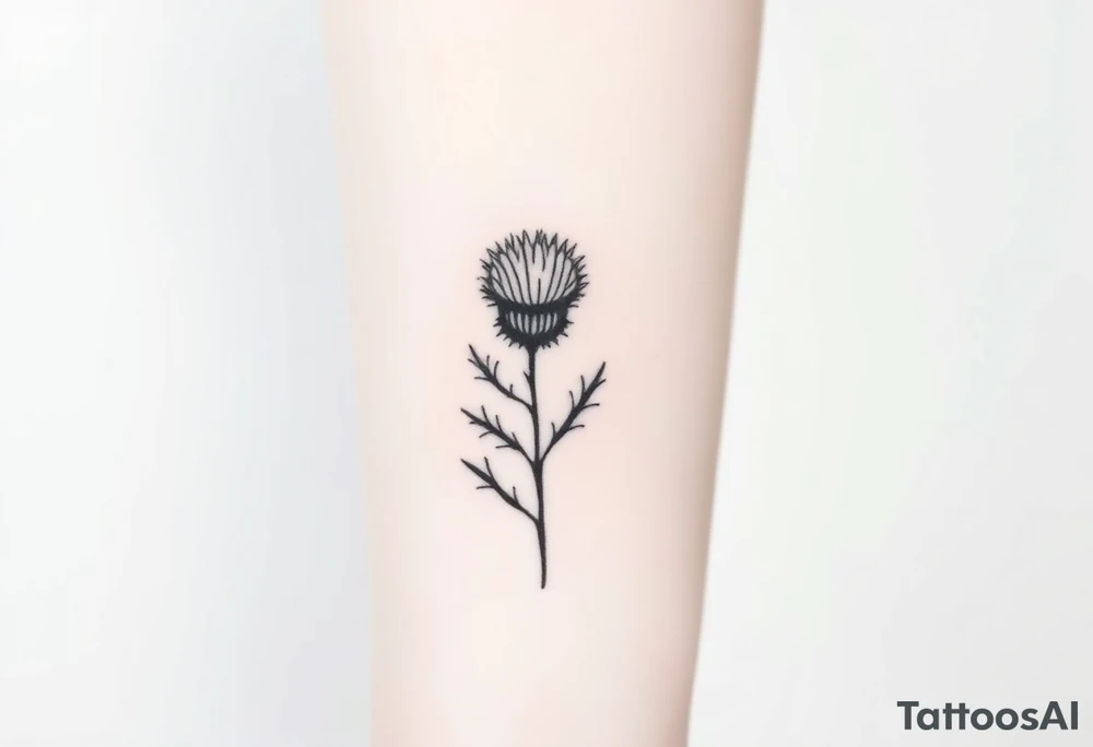 thistle minimalist tattoo idea