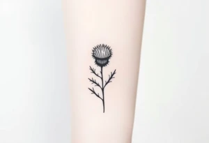 thistle minimalist tattoo idea