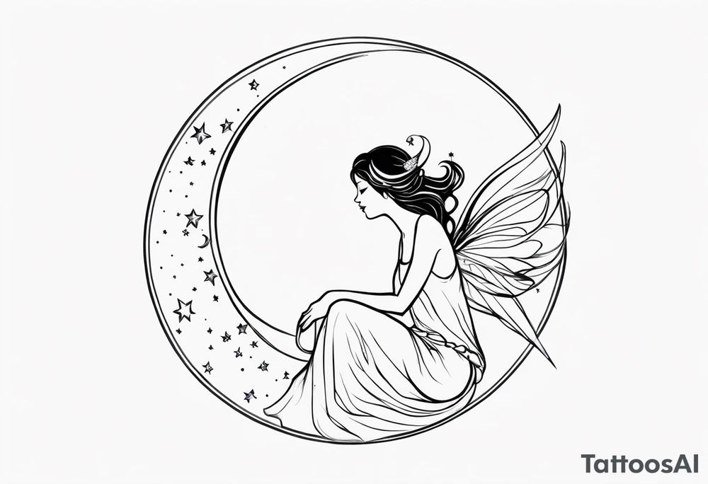 Moon, fairy tattoo idea