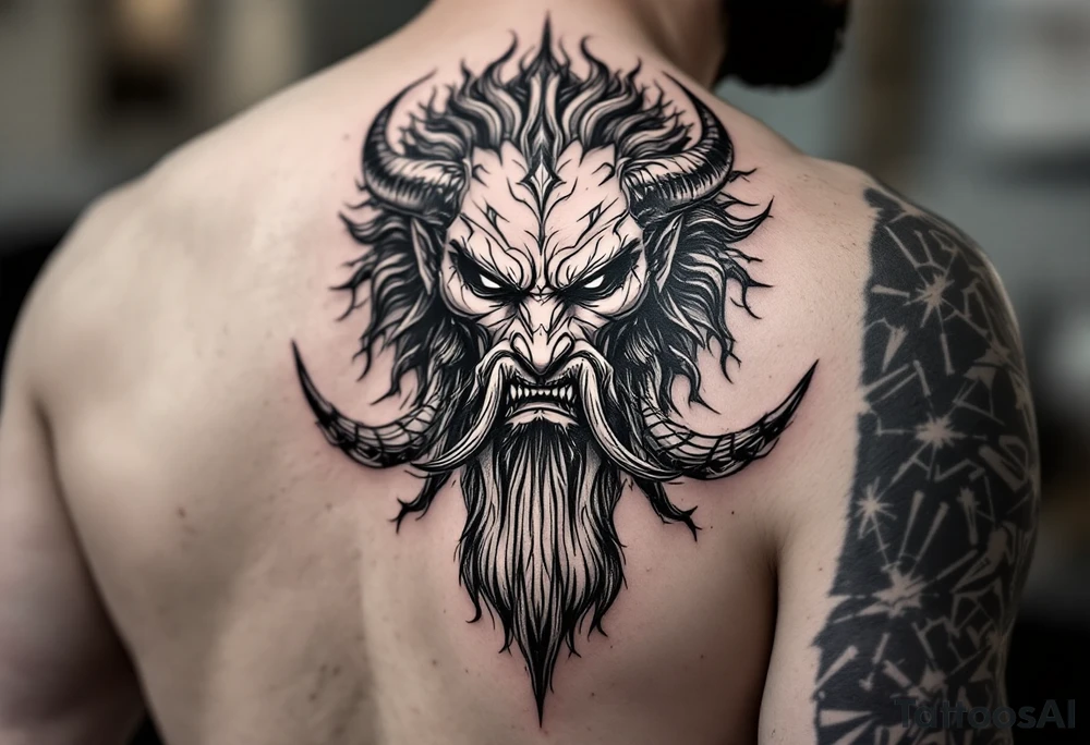 powerful majestic poseidon tattoo idea