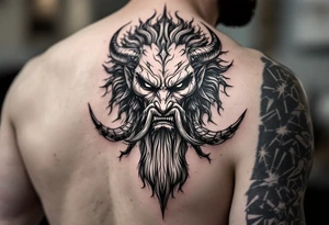 powerful majestic poseidon tattoo idea