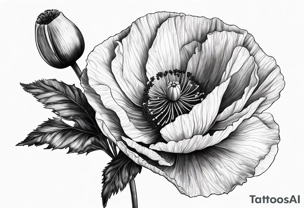 Poppy flower tattoo idea