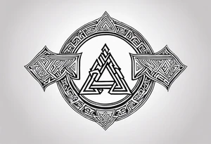 Valhalla  round shield axe
Valknut tattoo idea