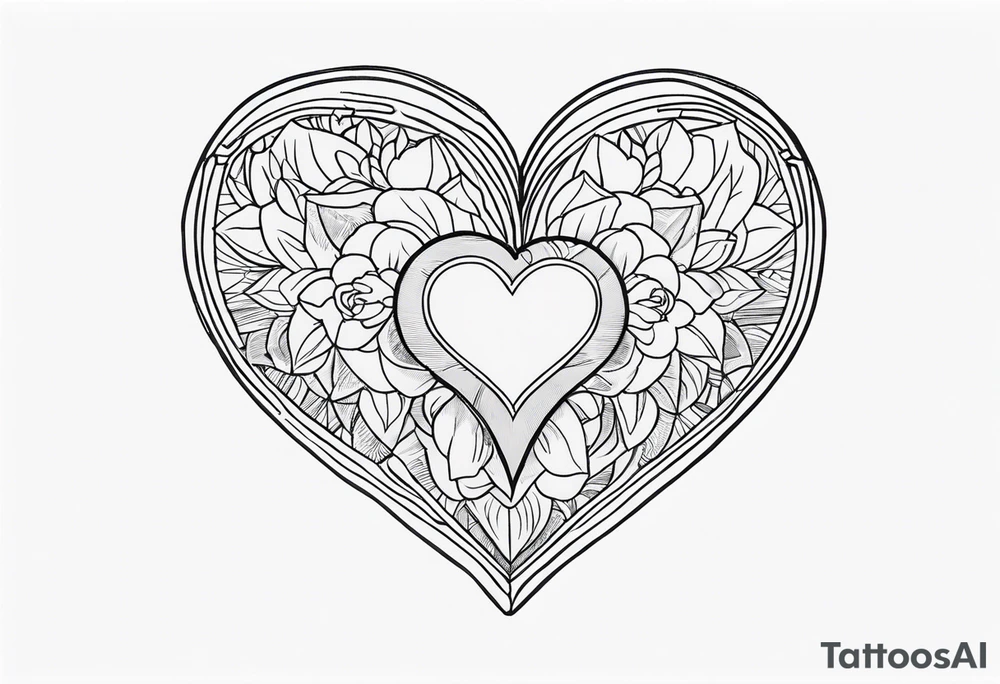 heart locket with two couple inside tattoo idea