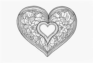 heart locket with two couple inside tattoo idea