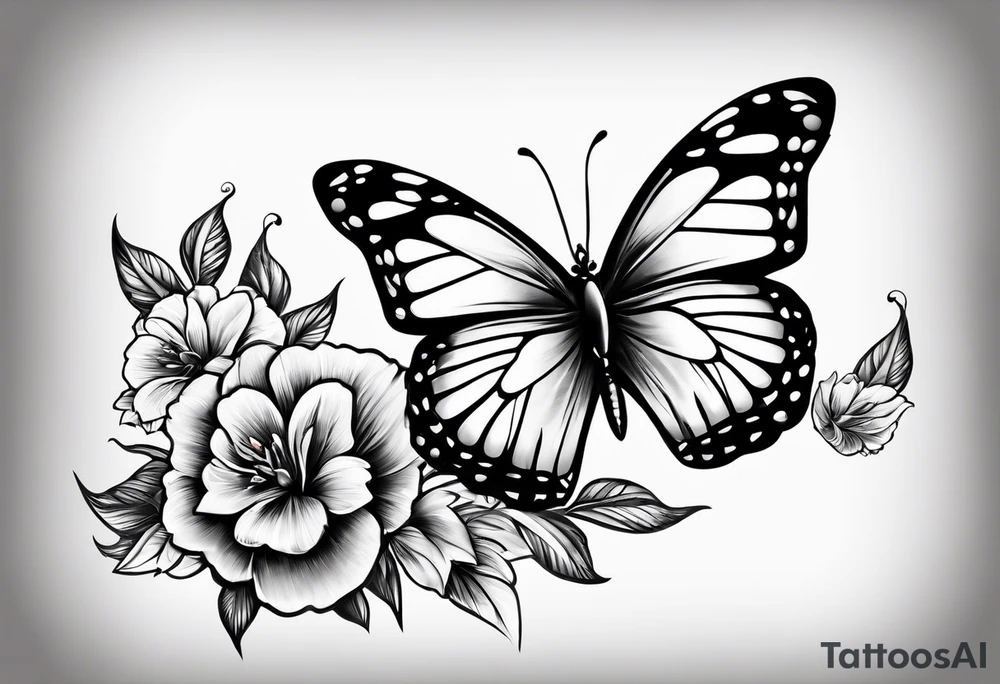 Butterflys and a knife tattoo idea
