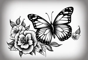 Butterflys and a knife tattoo idea