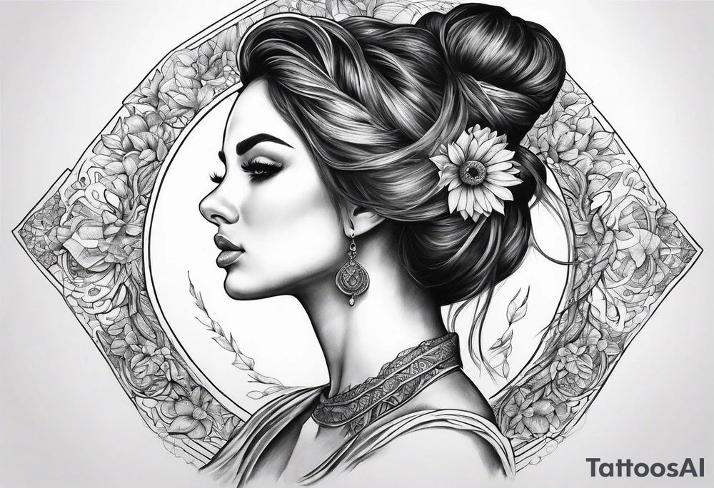 Collarbone tattoo based on evolution of woman tattoo idea