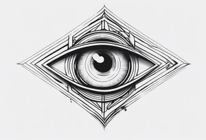 Band tool eye on elbow tattoo idea