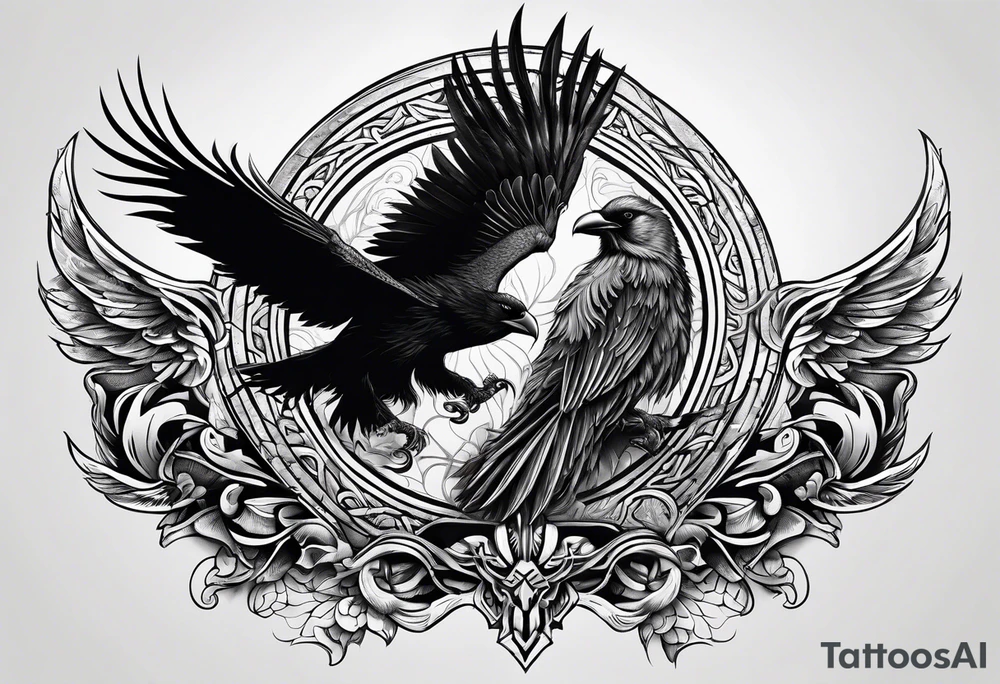 Viking with raven tattoo idea