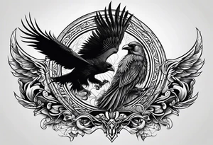 Viking with raven tattoo idea