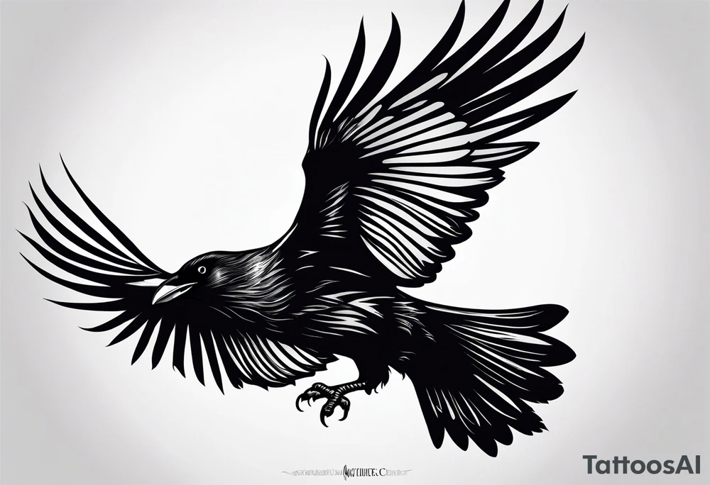 silhouette of a flying crow
only outerlines tattoo idea