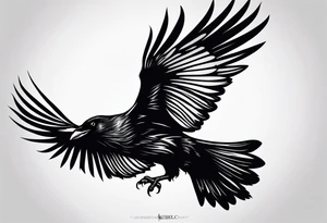 silhouette of a flying crow
only outerlines tattoo idea