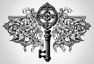 A vintage key tattoo idea
