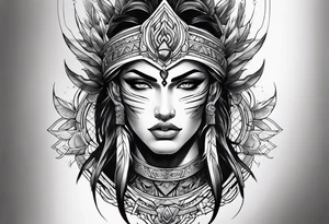 Powerful majestic warrior tattoo idea