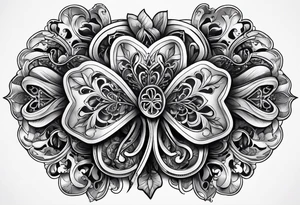 Mechanical Four leaf clover tattoo idea