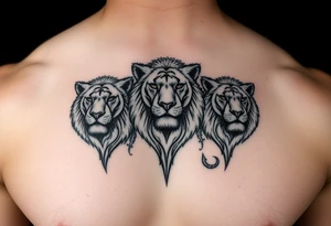 3lions on the chest tattoo idea