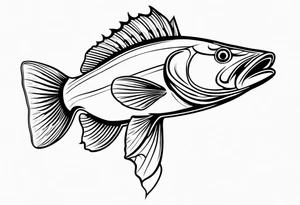 outline walleye simple small no scales tattoo idea