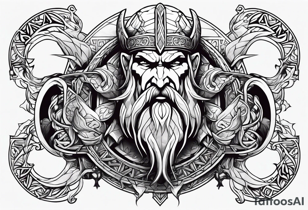mimir norse mythology for game God Of War tattoo idea