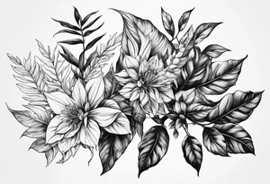 plant leaf skeleton tattoo idea