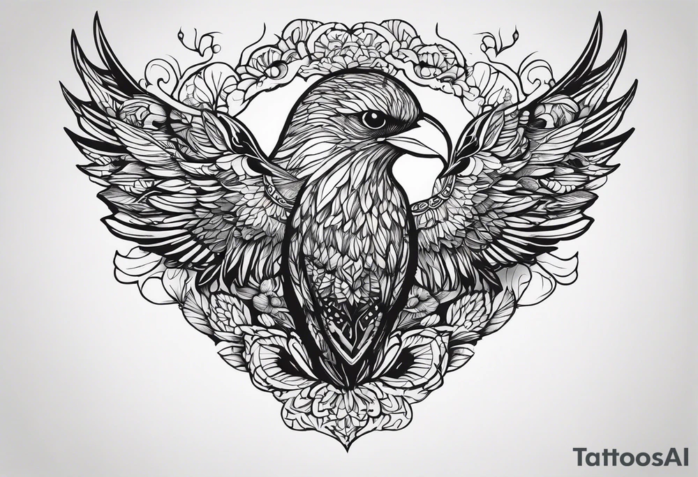 Quiero que hagas la caida de icaro entre torres y capillas, rodeado de aves y personas viendo desde las torres, usa detalles que le hagan ver mejor tattoo idea