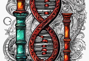 8.25.2017 in Roman numerals with a DNA strand in the background tattoo idea