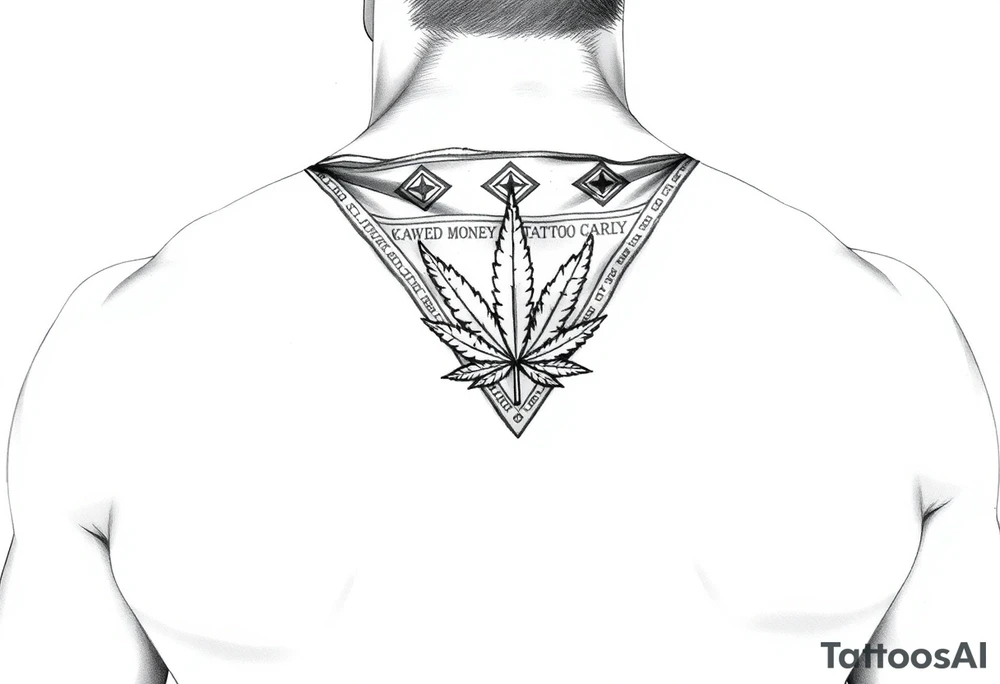 Weed money sign bandana tattoo idea