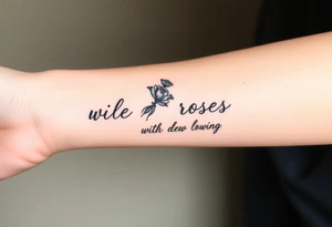 vintage bouquet of wild roses and meadow flowers with morning dew tattoo idea