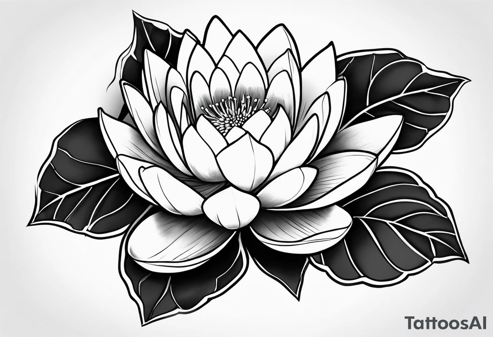 Water lily and holly birth flowers intertwined tattoo idea Water lily and holly birth flowers intertwined tattoo idea