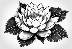 Water lily and holly birth flowers intertwined tattoo idea