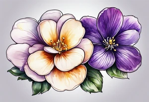 Small Violet flower made with fingerprint tattoo idea