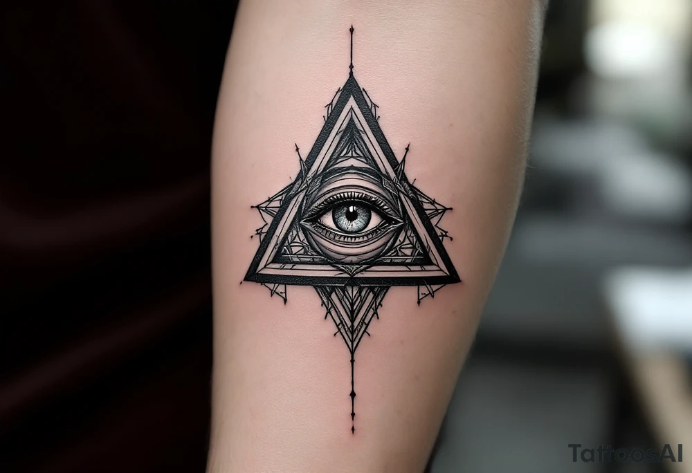 tetrahedron with eye in the middle tattoo idea