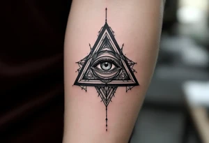 tetrahedron with eye in the middle tattoo idea